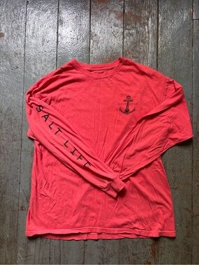 Salt Life Coral Long Sleeve Tee with Anchor Graphic